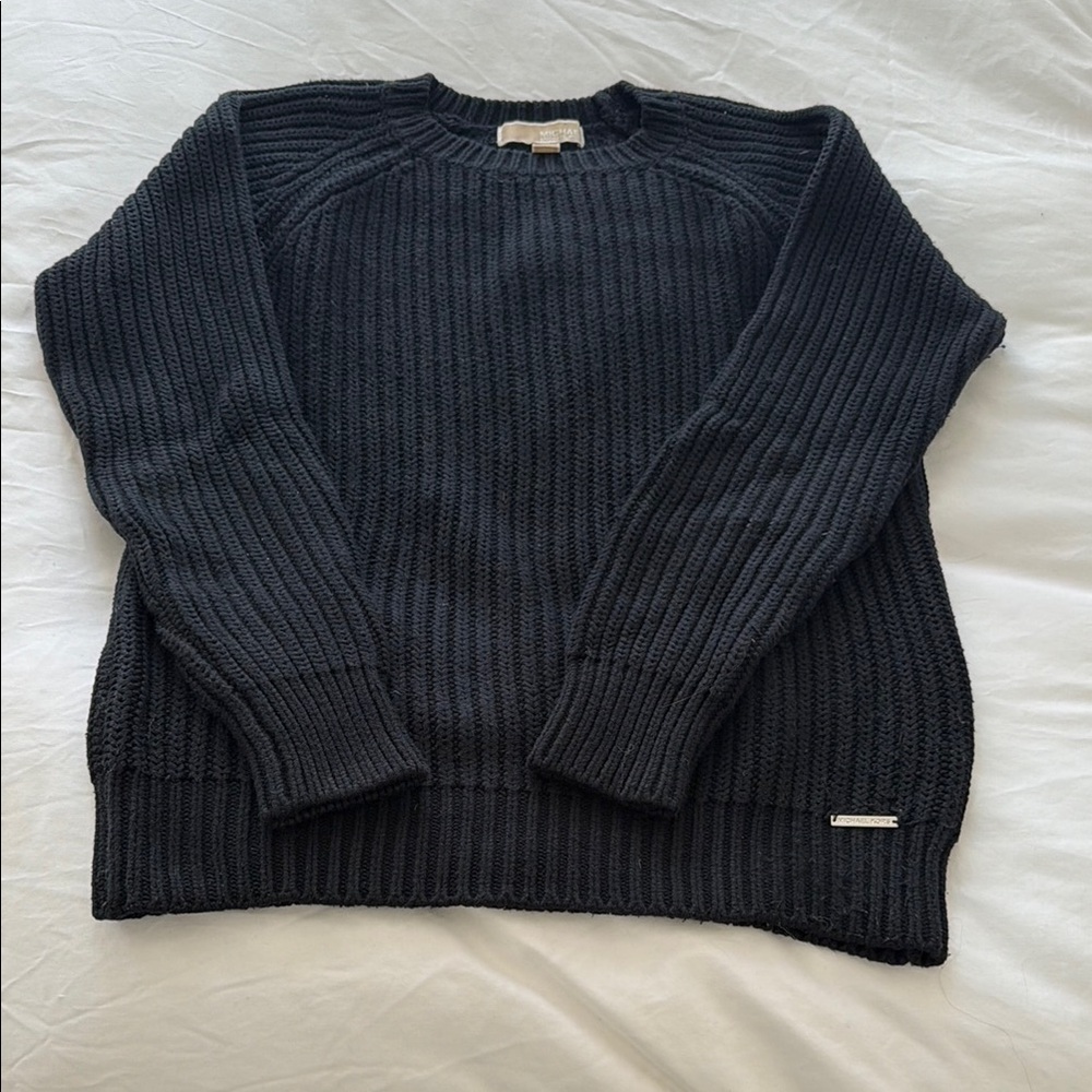 Michael Kors Black Ribbed Knit Sweater - Size XS